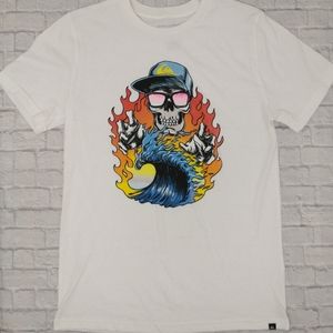 NEW QUICKSILVER Short Sleeve Skull Tee